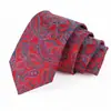 Gravata Masculina Bordado Jacquard Gravata Vermelha Gravata Masculina de Alta Qualidade Amarrada à Mão Traje Formal Fabricante Personalizado Estoque Pronto Atacado