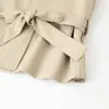 Stock Listo del Fabricante Comercio Exterior Ropa de Mujer al por Mayor Modelo Nuevo 2025 Aliexpress Más Vendido Moda Gabardina con Cinturón