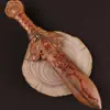 Madeira de Jujuba Fulminada Espada Tian Shi Escultura em Madeira DIY Pequeno Acessório Ornamento Taoísta Pingente Trançado Corrente de Celular Decoração para Pendurar
