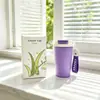 Taza de café de acero inoxidable 316 con lirios del valle, taza portátil para exteriores con asa, taza para beber de doble uso, taza térmica al por mayor