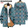 Jaqueta Novo Estilo com Elementos de Padrão Multicor B34 Cardigan com Capuz Zíper Casaco de Algodão Lã Espesso de Inverno com Forro Amarelo