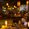 Colección Folk Lámpara de araña de taberna Estilo chino nuevo Madera maciza Antigua Lámpara de restaurante Restaurante de hot pot Bar Casa de té Lámpara de araña de piel de oveja