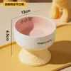 Juego de Cuencos Cerámicos Serie Pintada a Mano para Perros Pequeños y Medianos, Cuenco Elevado para Gatos para Comer y Beber, Cuenco para Gatos