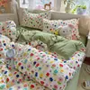 Juego de ropa de cama fresco y sencillo para dormitorio, agradable para la piel y suave, gasa abullonada, juego minimalista de cuatro piezas