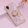 Funda para teléfono móvil Samsung A23 para A23E versión japonesa 6D color sólido chapado funda protectora anillo de astronauta hebilla succión para coche