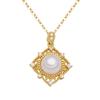 Colar com pingente de pérola de água doce leve e elegante de prata esterlina S925, colar feminino de luxo e corrente de clavícula