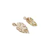Accesorios Chapados en Oro de 14K que Conservan el Color Colgante de Hoja Estéreo Calada Colgante de Joyería para Pulsera Hecha a Mano Pendientes