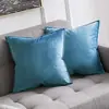 Directo de fábrica terciopelo simple color sólido almohada funda de almohada almohada de cama cojín de borde para sofá dormitorio