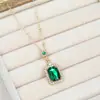 Collar con Colgante Verde para Mujer Verano Nicho Diseño de Alta Gama Cadena para Clavícula Lujo Accesible Collar Versátil