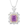 Otoño e Invierno Nuevo Joyería Huabi Diamante de Alto Carbono Corte Flor de Hielo Diamante de Color Incrustado en Cobre Moda Lujo Accesible Colgante 10*12