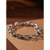 Pulseira de Prata para Homens, Moderna, Simples, Estilosa, Personalizada, Mantra de Seis Caracteres Feito à Mão, Joia de Prata Masculina, Fashion, Contas Budistas Vintage