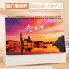 Calendário de Mesa Paisagem em Alta Definição 2027 Bloco de Notas para Mesa de Escritório Ornamento Calendário Empresa Personalizado Calendário de Mesa