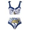 Traje de baño de tres piezas para playa y spa, estilo europeo y americano 2025, conservador, que cubre el abdomen, bikini de una pieza para vacaciones en la playa