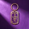 Directo de Fábrica Latón Vintage Tarjeta de Mantra de Nueve Caracteres Lluvia Gradual Oreja Vermilion Colgante de Seguridad Personal Adornos Creativos Culturales Taoístas