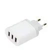 Venta al por mayor de fábrica Cargador de tres USB de 3.1 A Carga directa Estándar Europeo 3 Puertos 15W Carga rápida para teléfono móvil Cabezal de carga Cargador Inteligente