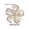 Broche Flor de Pérola Simples Moda Transfronteiriça Europeia e Americana Pinos Flor de Diamante Liga Acessórios Versáteis para Roupas Femininas