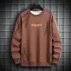 Sudadera para hombre transfronteriza para primavera y otoño 2026, nueva camiseta de manga larga de moda, versátil casual holgada de cuello redondo para hombre talla grande