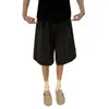 Pantalones casuales a rayas retro americanos para hombre, cintura elástica, estilo coreano, fluidos, versátiles, shorts rectos holgados, pantalones de playa