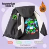 Chaqueta Cortavientos con Forro de Felpa My World Steve para Niños, Abrigo Grueso Cortavientos Cálido Color Block Otoño/Invierno para Niños Mayores