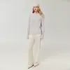 Suéter de punto para mujer, estilo retro, adelgazante, suave y cómodo, con diseño de hombro asimétrico, patrón de punto trenzado, nueva colección de otoño y estilo pullover