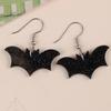 Pendientes acrílicos de Halloween con diseño transfronterizo, con forma de murciélago fantasma y calabaza, pendientes exagerados y distintivos, joyería para las orejas para mujer.