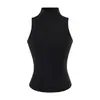 Top de tirantes sin mangas de cuello alto ajustado Pure Desire para mujer, estilo nuevo 2026, deportivo, ajustado, color liso, capa interior