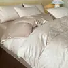 Juego de ropa de cama de cuatro piezas de jacquard de satén de algodón puro Clase A, 60 hilos, juego de tres piezas de lujo ligero de algodón, funda de edredón, sábana, sábana bajera