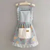 Nuevo delantal de mano lavable para cocina del hogar estilo princesa anti-manchas resistente al desgaste delantal de cintura pequeño fresco uniforme de trabajo