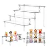 Suporte de Exibição Transparente de Acrílico para Figuras Prateleira Escada Multicamadas para Caixas Surpresa Armazenamento de Bonecos Lego Prateleira de Exibição de Modelos