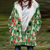 Nuevo abrigo de trench para mujer 2023 invierno engrosado imitación cordero estilo europeo y americano árbol de Navidad venta caliente transfronteriza con capucha al por mayor