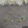 Versão de Luxo Pulseira de Trevo de Quatro Folhas e Flor de Cinco Folhas com Madrepérola Natural, Colar de Trevo de Quatro Folhas Espesso Banhado a Ouro 18K para Mulheres, Popular entre Influenciadores