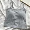Chaleco de espalda hermosa de algodón puro explosivo estilo coreano, prenda exterior de una pieza de color puro, top corto básico con almohadilla para el pecho