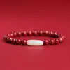 Pulsera de múltiples anillos con cuentas de transferencia de arena de oro púrpura de mineral crudo de alto contenido Pulsera de jade Hetian Joyería del año del Dragón estilo pareja para hombre