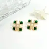 Novos Brincos de Tarraxa Quadrados Geométricos Full Diamond Estilo Ins Design de Nicho Luxo Leve Brincos de Alta Qualidade para Mulheres