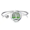 Pulsera Repelente de Mosquitos de Moda para Mujer pulsera de perfume de acero inoxidable Colgante Árbol de la Vida hueco pulsera de acero de titanio