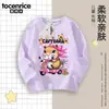 Camiseta Infantil Kapibala de Manga Longa Primavera e Outono 2025 Novo Estilo Coreano Tamanhos Médio e Grande Camiseta Básica Colorida 100% Algodão Tendência 8