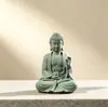 Habitación Zen Arena Azul Estatua de Buda Adorno Paisajismo Creativo para Acuario Mesa de Té Zen Hogar para Mascotas Decoración China de Resina