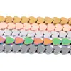 Fabricante de material para accesorios de joyería semiacabados, perlas sueltas redondas, piedra de la vesícula, agujero vertical, amor multicolor plano, hecho a mano, DIY