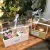 Caixa de Bolo de Flores Portátil Transparente PVC Suprimentos para Floricultura de Feriado Embalagem Presente Buquê Caixinha de Presente Estoque Atacado