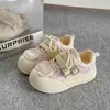 Zapatillas Blancas de Alta Apariencia para Mujer 2026 Nuevo Diseño de Nicho Ugly-Cute Suela Gruesa Punta Redonda Versátiles Tendencia Estilo Ins Zapatos de Pan