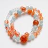 Pulsera Xia Zhou Chang Wan de Cristal Blanco Natural para Mujer con Ágata Roja y Aguamarina, Pulsera de Moda y Versátil al por Mayor
