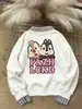 Sudadera Casual de Algodón con Estampado de Dibujos Animados Creativo y Divertido, Cuello Polo sin Capucha, Unisex, Versátil para Otoño e Invierno, Tops Casuales para Parejas