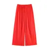 Moda Casual Transfronteiriça Europeia e Americana Conjunto Feminino Liso com Gola Halter Novo Estilo Gravata Calça Wide Leg