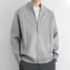 Chaqueta de punto Romon para hombre, nueva chaqueta de estilo americano de moda para primavera y otoño, chaqueta de marca de moda con cuello alto, suéter casual holgado