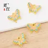 Colgante Antiguo de Gota de Aceite Tridimensional Chapado en Oro Mariposa Estilo Chino Retro Aleación Collar Pulsera Accesorios Pequeños Colgantes Venta al por Mayor