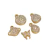 Lujo Ligero Acero Inoxidable Chapado en Oro Gota de Agua Ojo Redondo Triángulo Punto Diamante Colgante DIY Moda Collar Pulsera Accesorios de Ropa