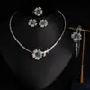 Collar de novia con flores de circonita de estilo coreano, conjunto de pulsera y anillo para vestido de novia de noche, decoración para estudio fotográfico.