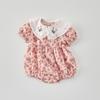 Roupas Hakkha Florais de Verão para Bebê Menina Roupas de Escalada para Bebê Menina Conjunto de Roupas com Saco de Fartura de Manga Curta Estilo Ocidental Roupas de Escalada para Lua Cheia