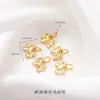 Accesorios de cobre chapados en oro de 24 quilates, exquisitos accesorios huecos calados, componentes de joyería hechos a mano para DIY, pulsera collar de calabaza