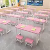 Escritorios y Sillas para Estudiantes de Primaria y Secundaria Combinación Mesa Larga Color Clase de Tutoría Individual y Doble Mesa de Entrenamiento de Doble Capa